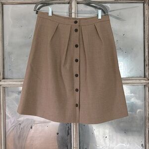 J. Crew sz 12 camel button down midi A-line skirt